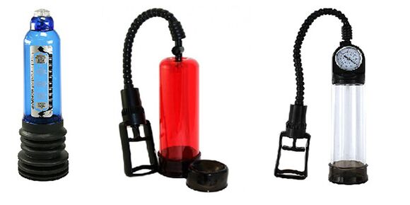 Diversi tipi di pompe che aumentano le dimensioni del pene