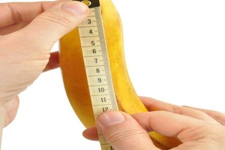 la misurazione della banana simboleggia la misurazione del pene