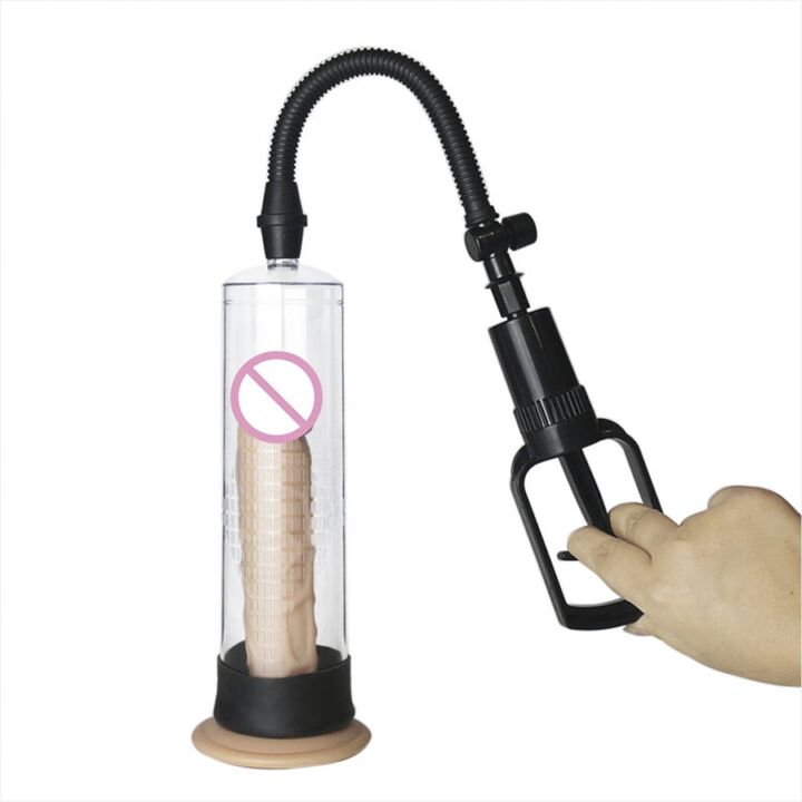 Pompa a vuoto con pompa a mano per aumentare le dimensioni del pene